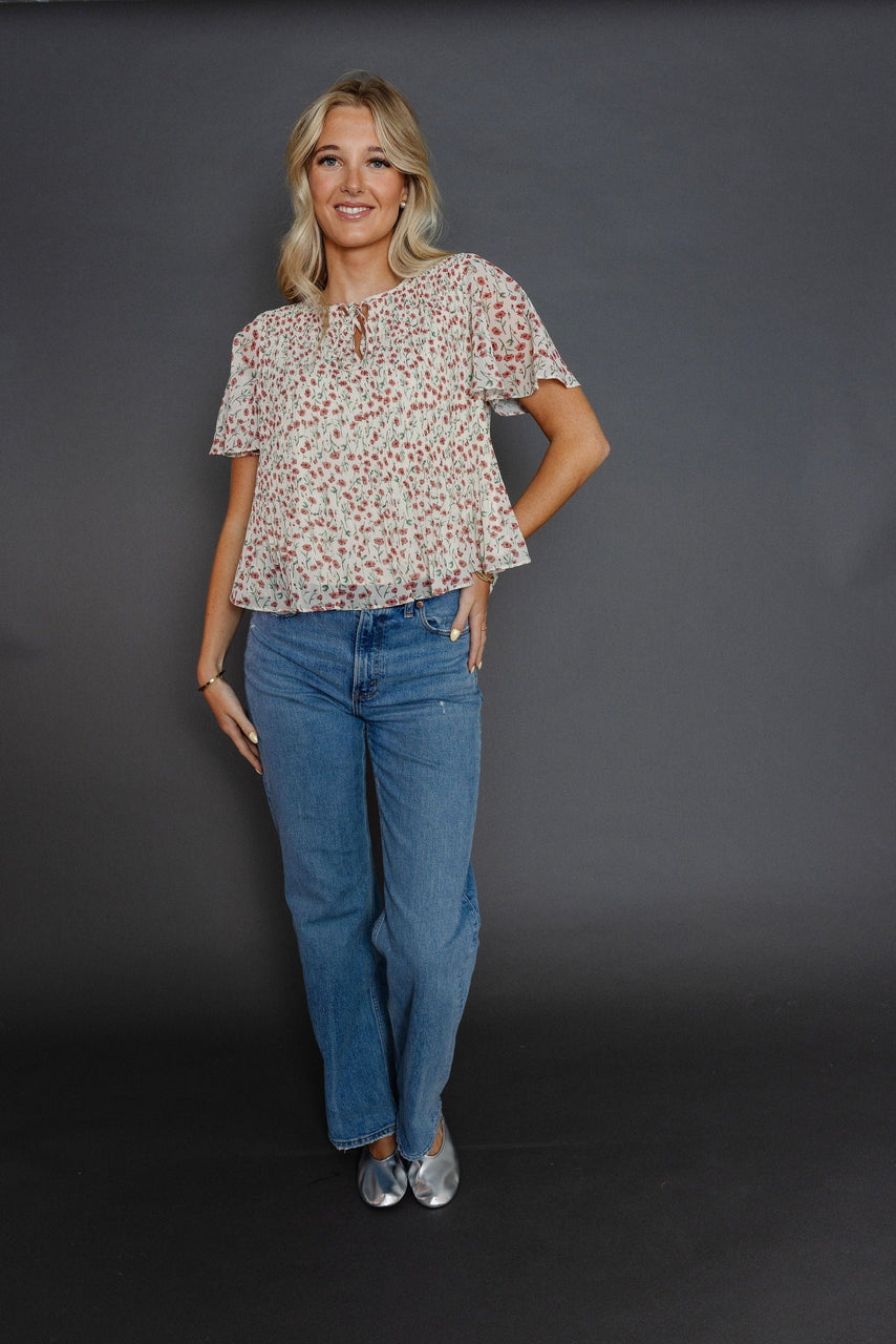 Berry Hill Blouse in Off White/Rose