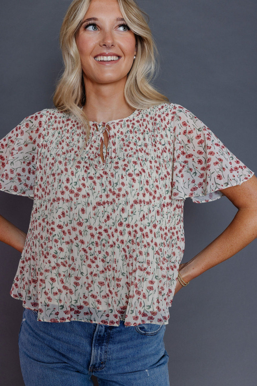 Berry Hill Blouse in Off White/Rose