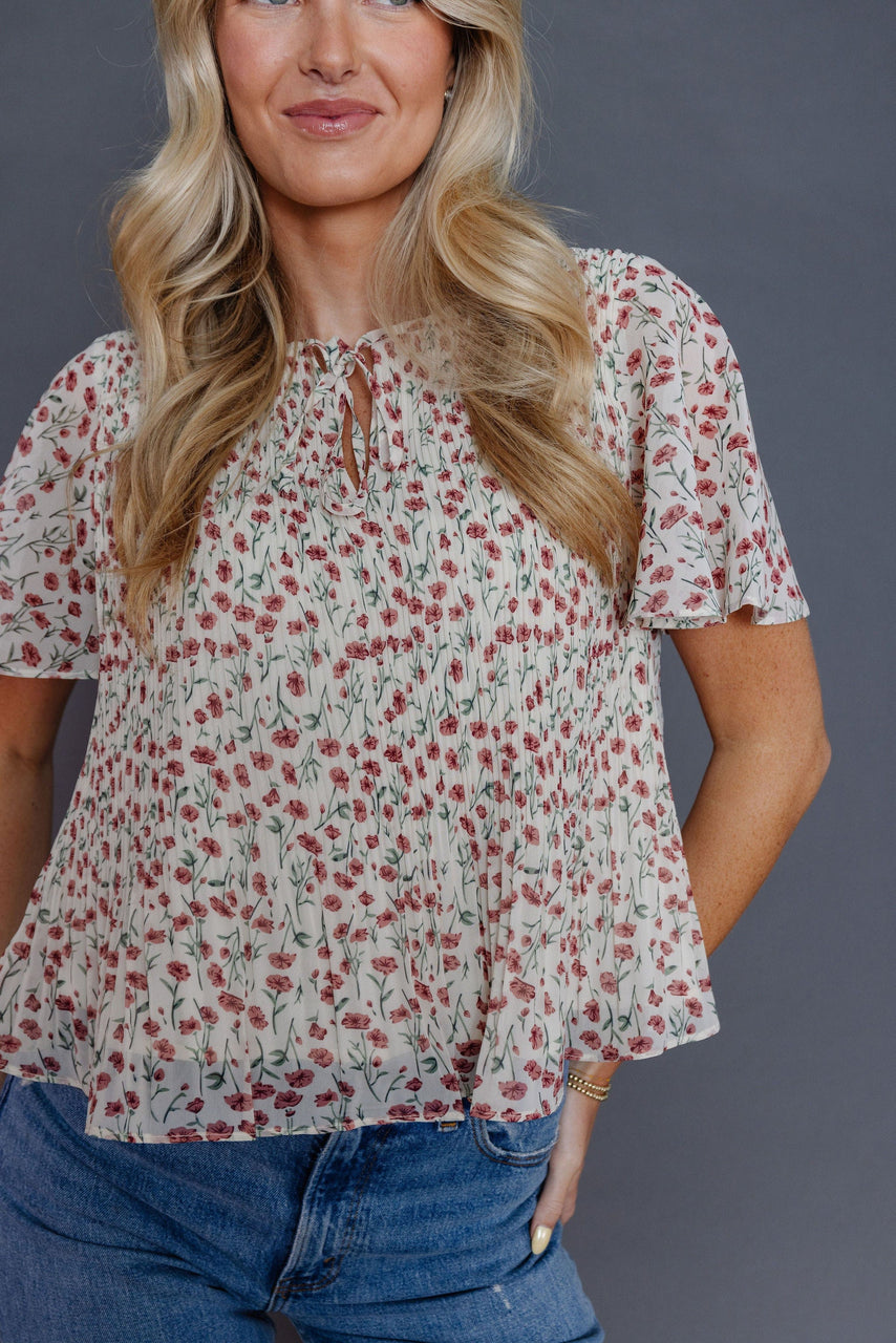 Berry Hill Blouse in Off White/Rose
