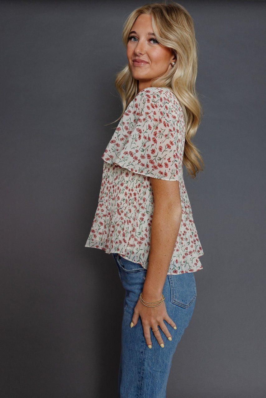 Berry Hill Blouse in Off White/Rose