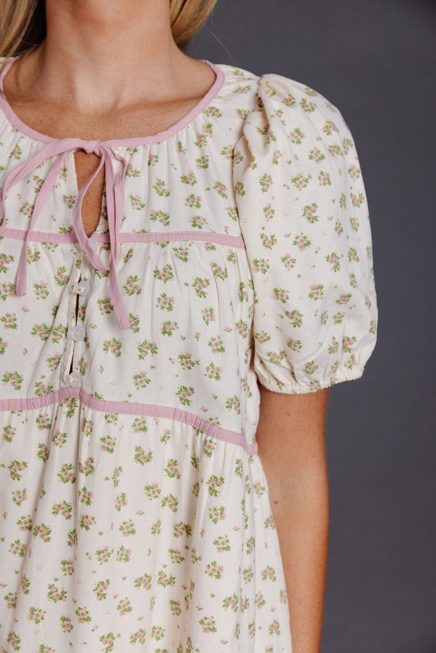 Brooks Dress in Natural/Rose