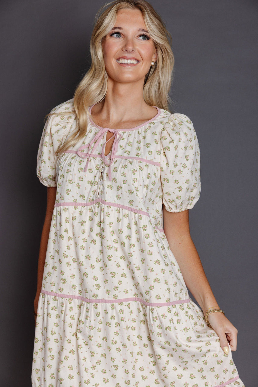 Brooks Dress in Natural/Rose