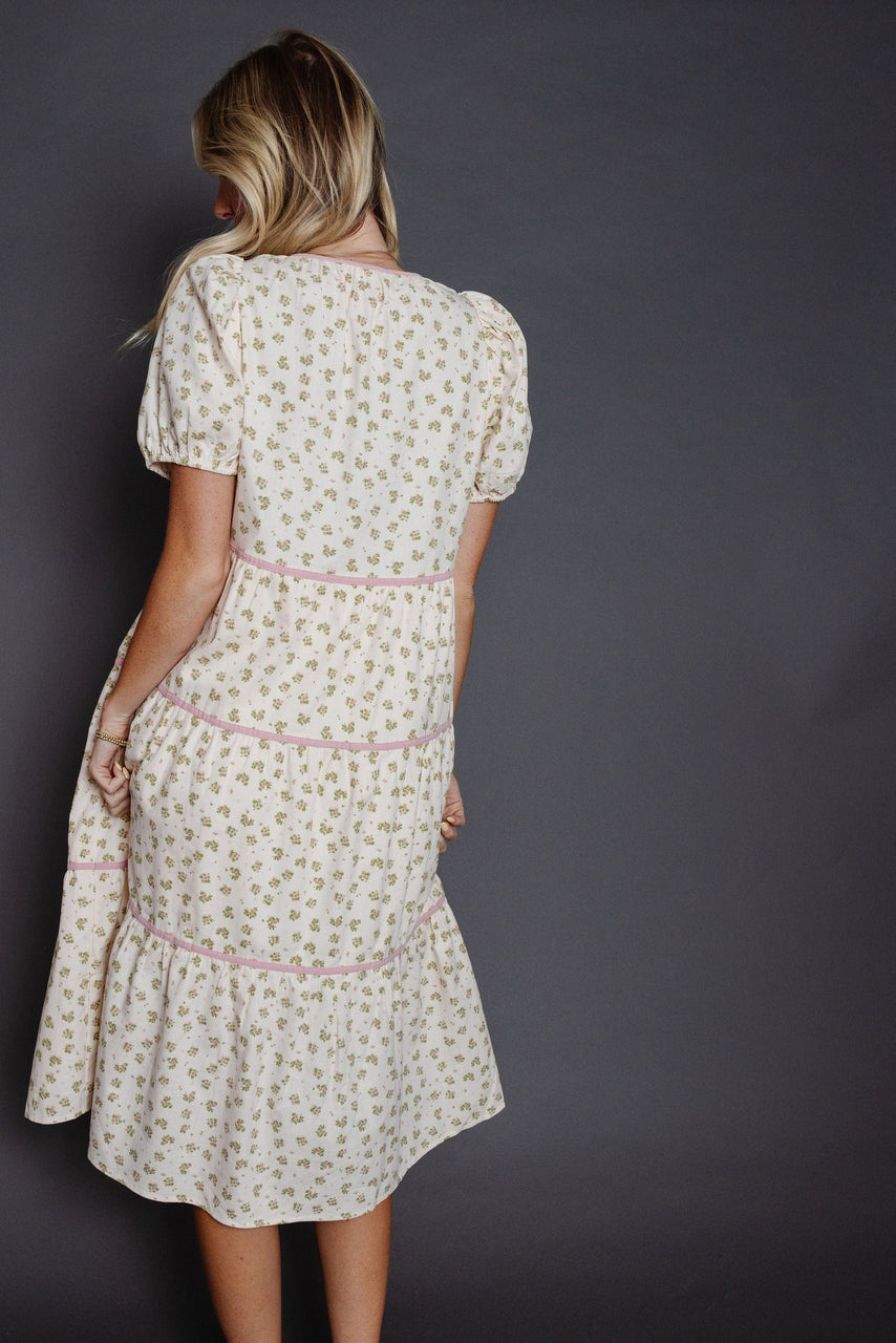 Brooks Dress in Natural/Rose