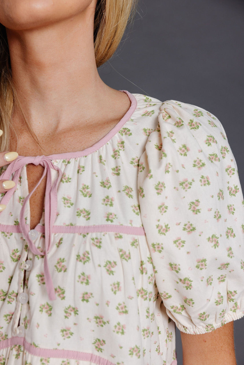 Brooks Dress in Natural/Rose