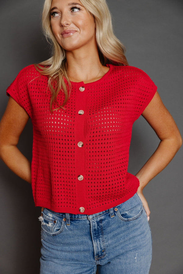 Cecilia Cardigan in Cherry
