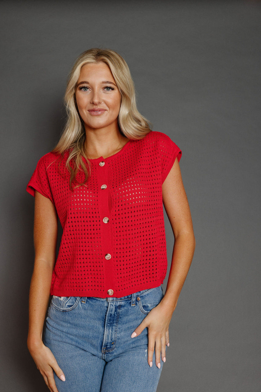 Cecilia Cardigan in Cherry