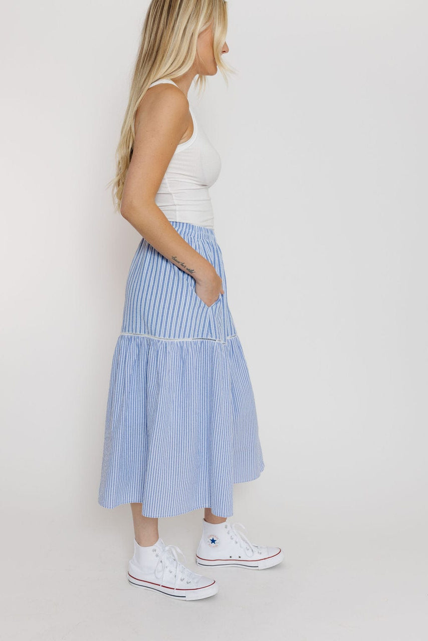 Gravity Skirt in Blue Stripe