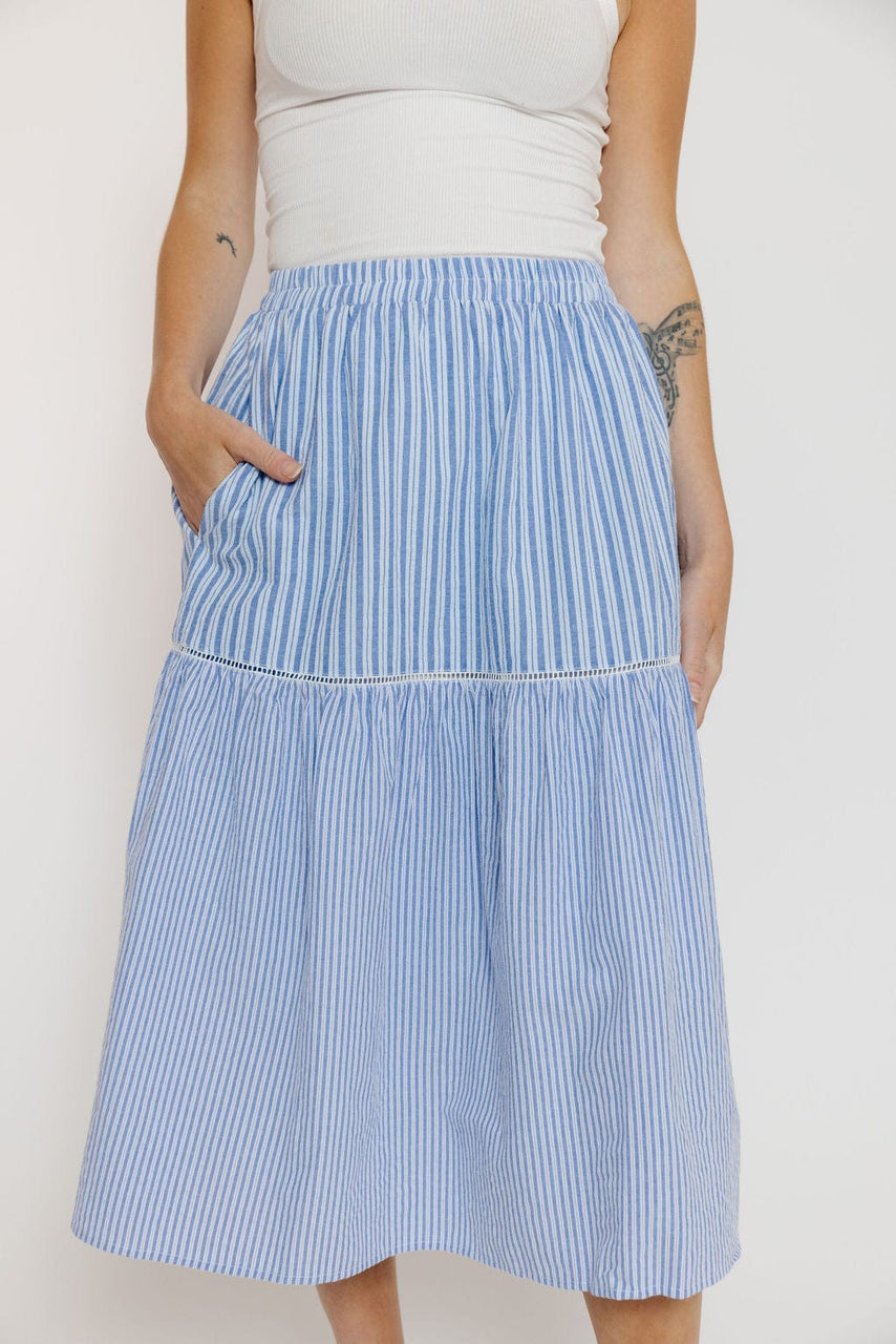 Gravity Skirt in Blue Stripe