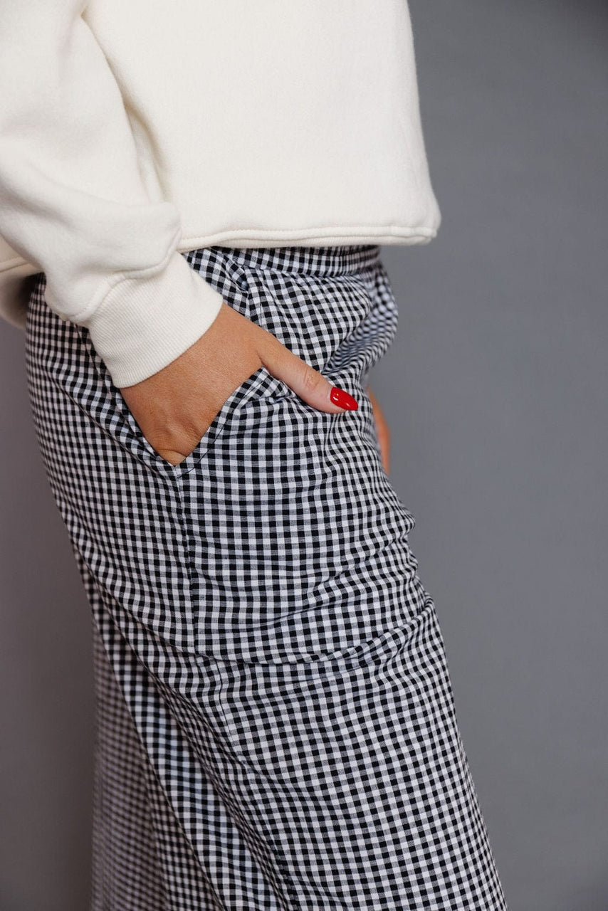 Rubie Gingham Pant in Black/White