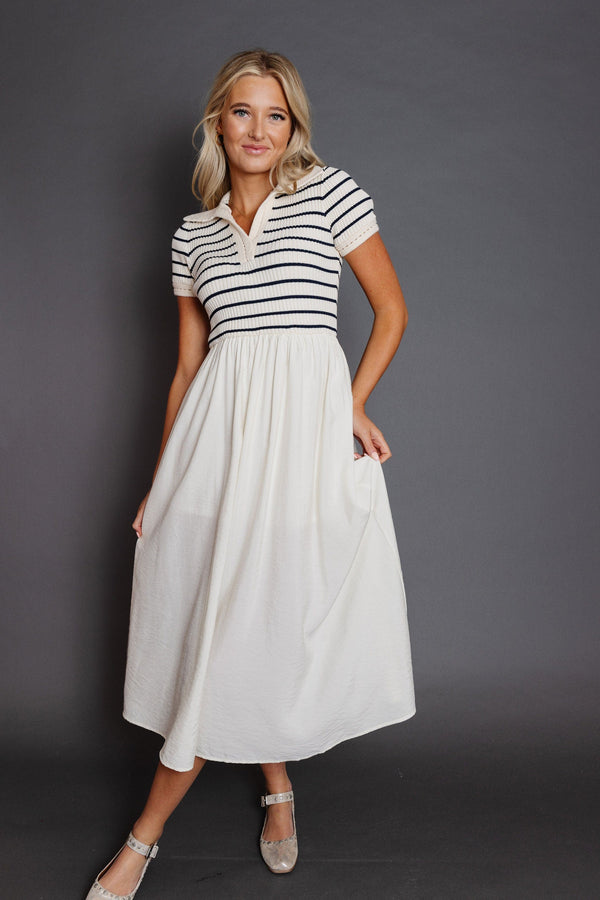 Wilmont Dress in Ivory/Black