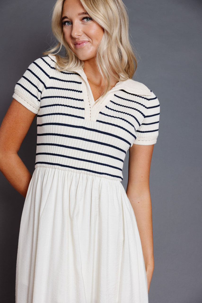 Wilmont Dress in Ivory/Black
