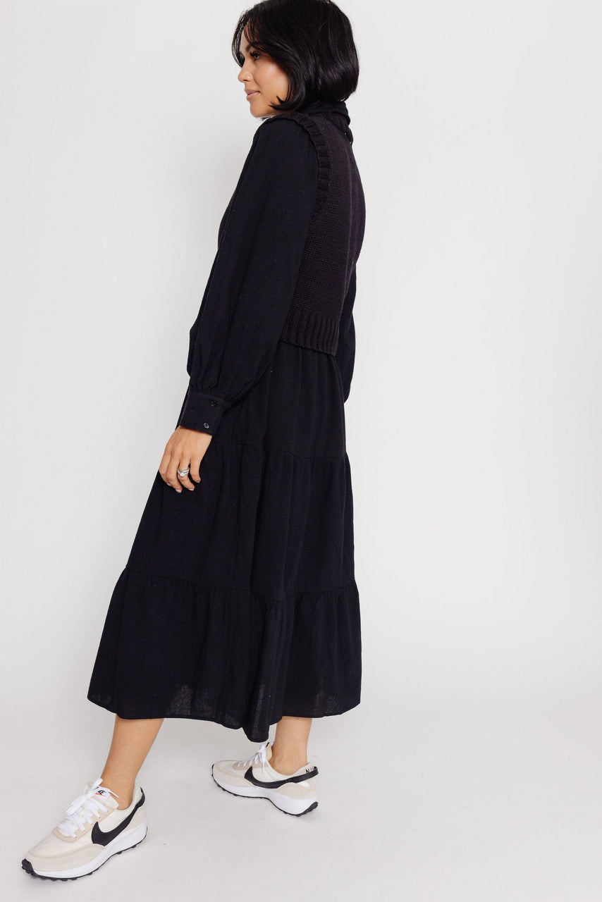 Abbie Dress and Sweater Vest in Black