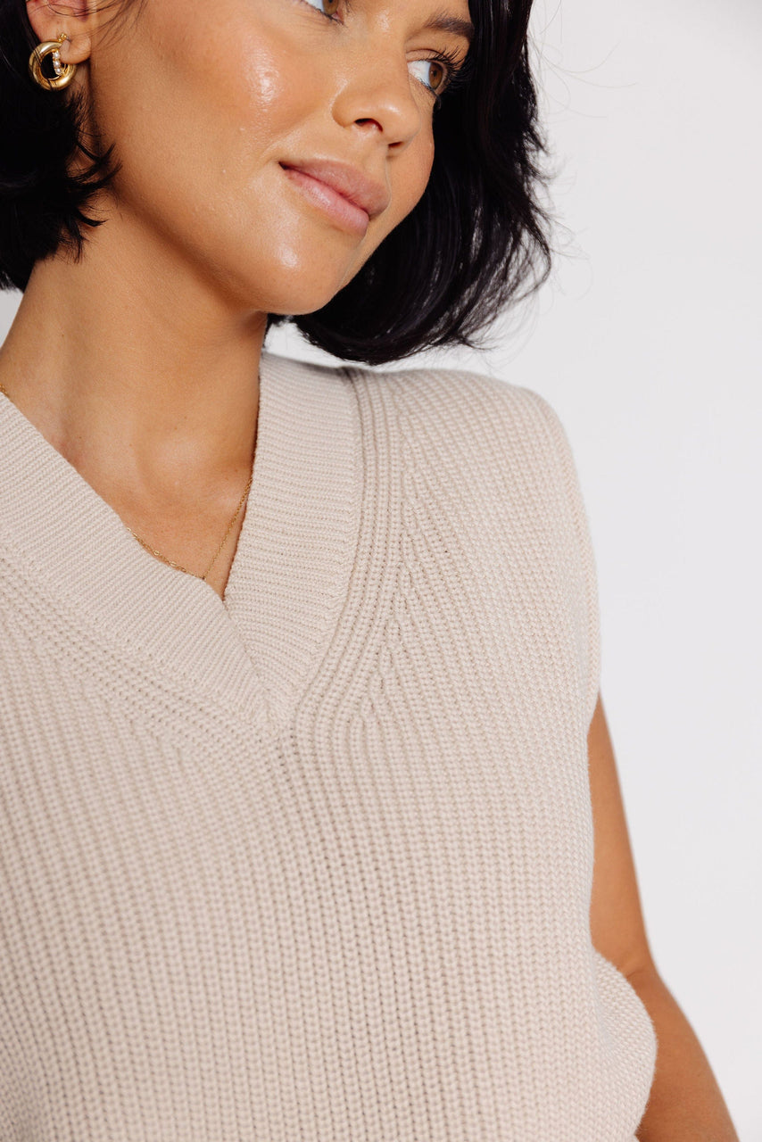 Aster Sweater Vest in Cream