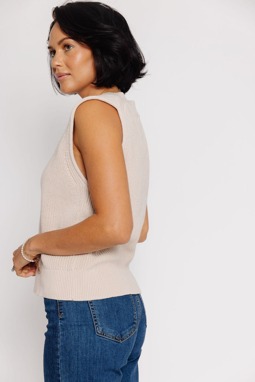 Aster Sweater Vest in Cream