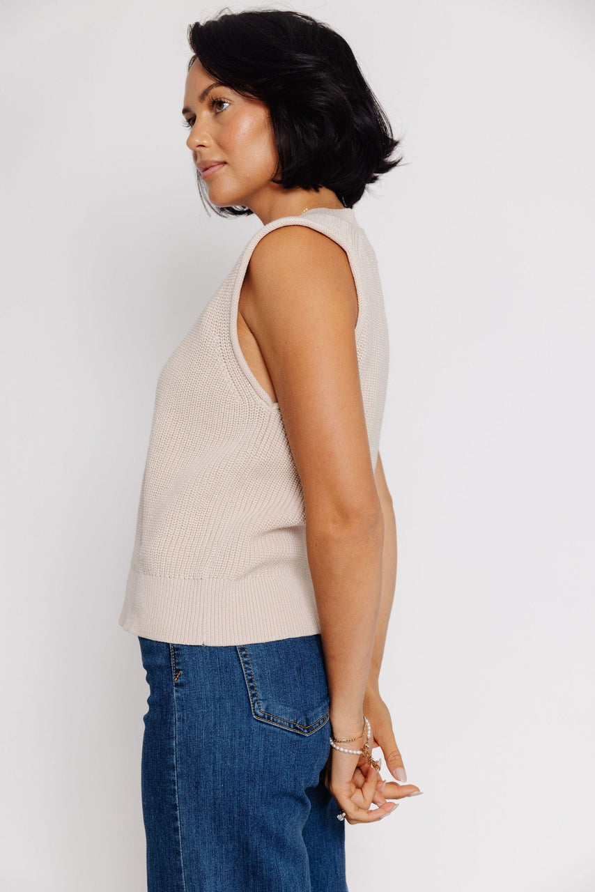 Aster Sweater Vest in Cream