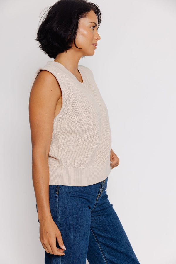 Aster Sweater Vest in Cream