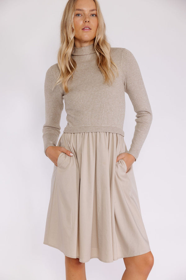 Aurelia Sweater Dress in Ecru