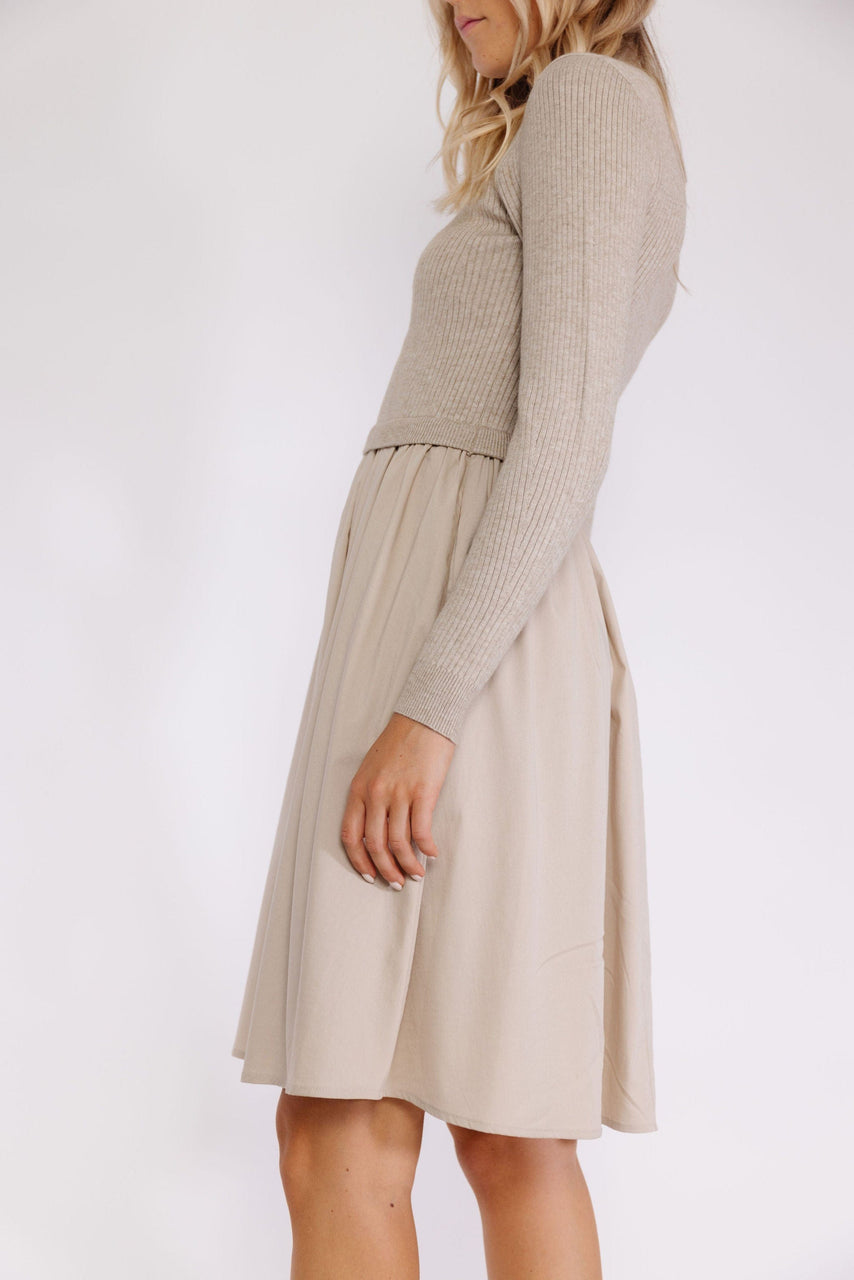 Aurelia Sweater Dress in Ecru