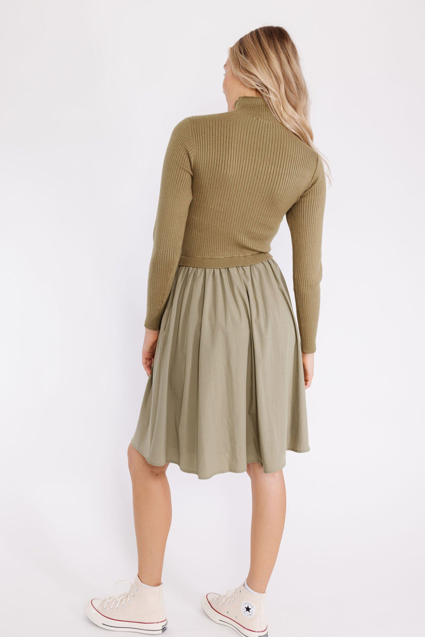 Aurelia Sweater Dress in Olive