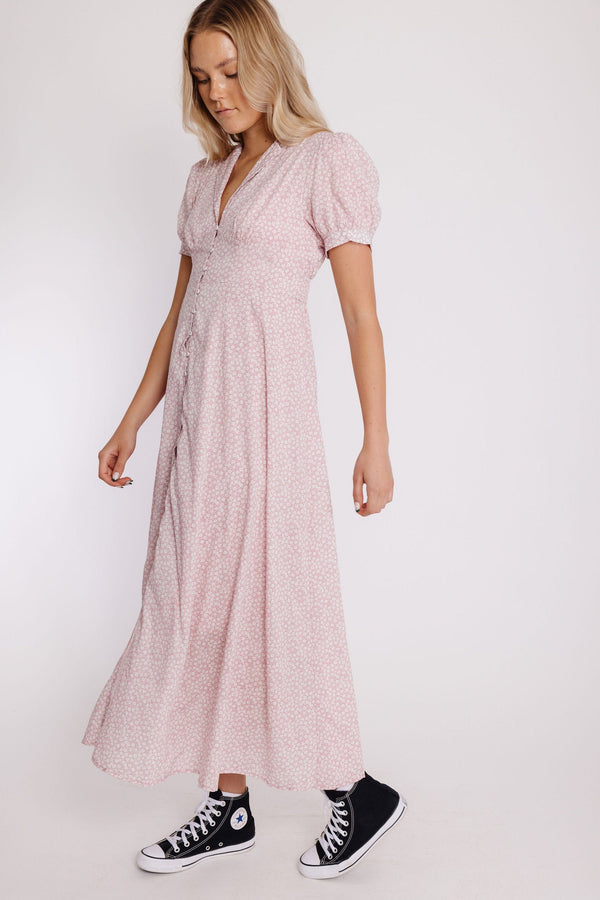 Aveline Dress in Dusty Pink