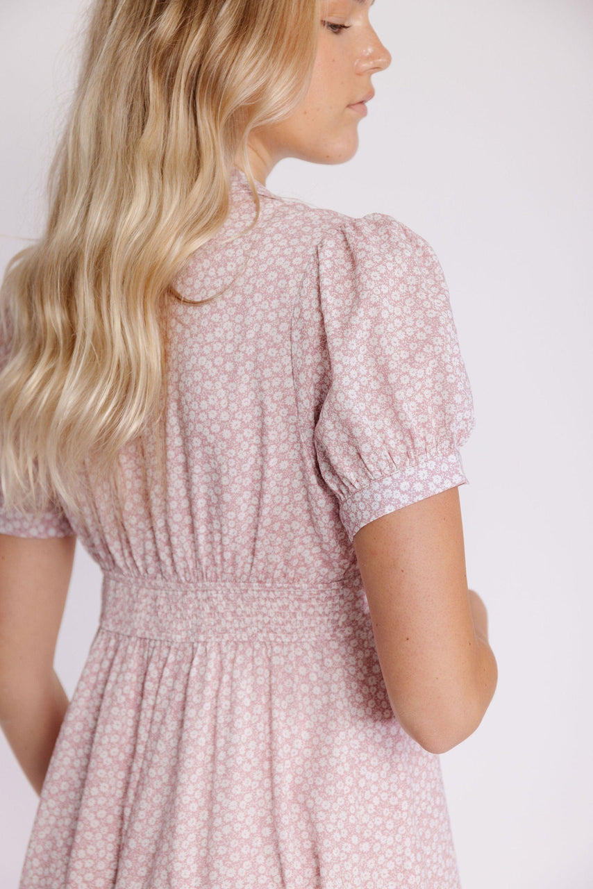 Aveline Dress in Dusty Pink