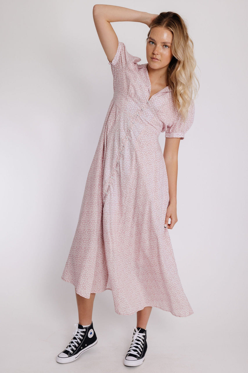Aveline Dress in Dusty Pink