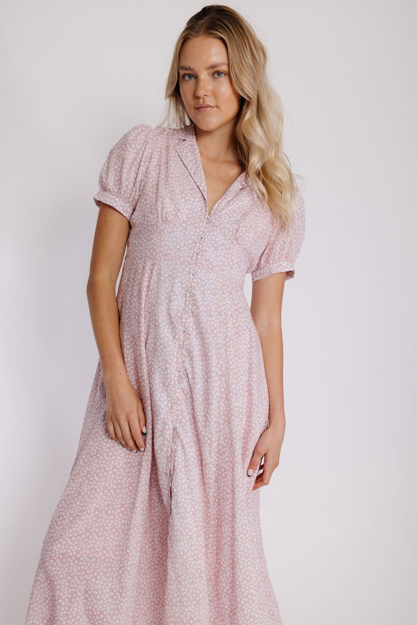 Aveline Dress in Dusty Pink