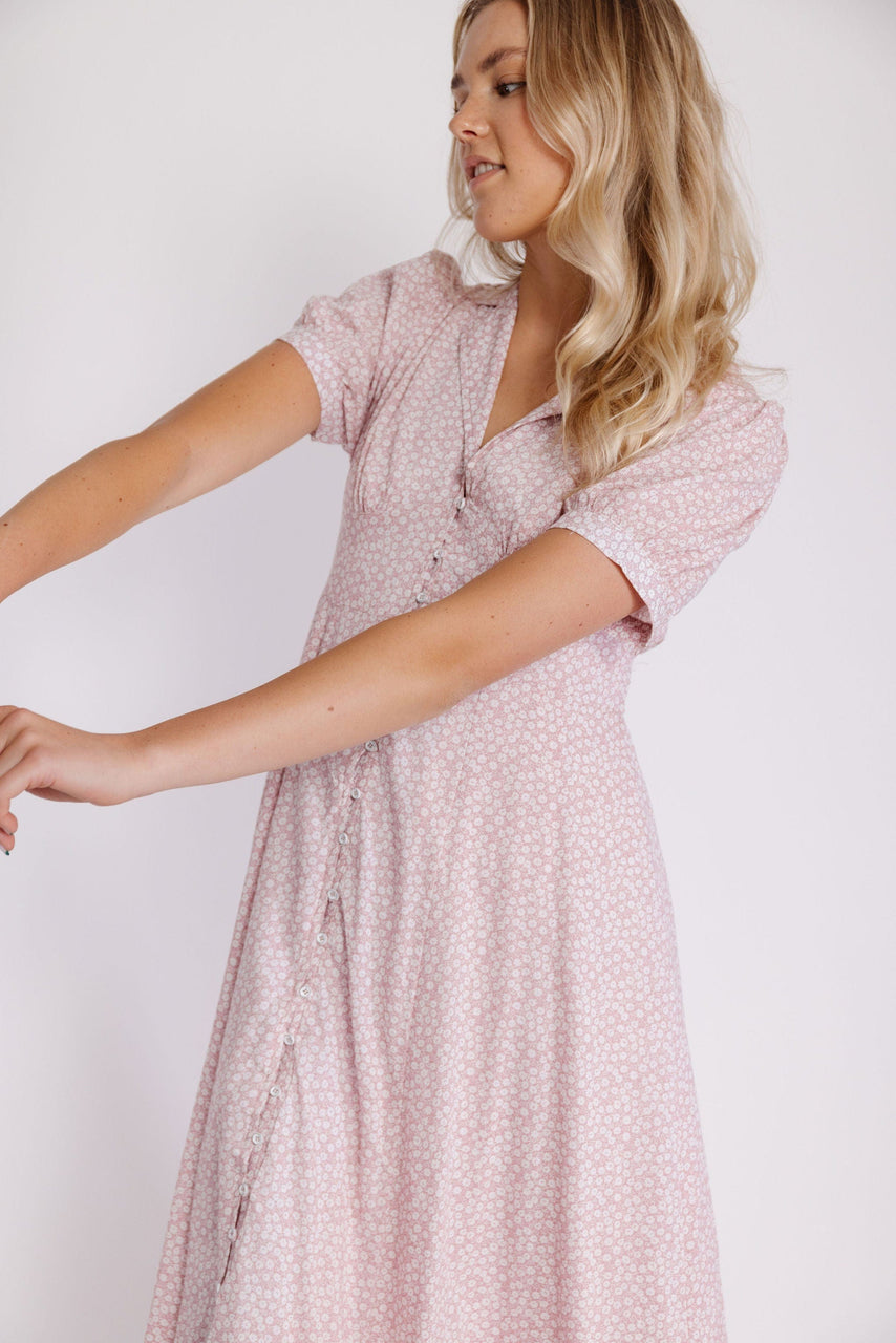 Aveline Dress in Dusty Pink