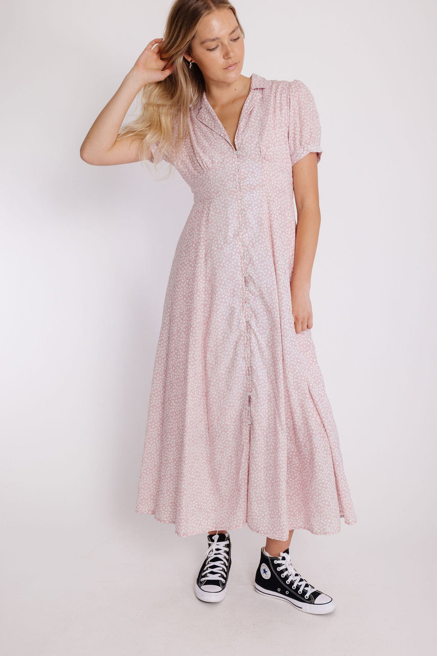 Aveline Dress in Dusty Pink