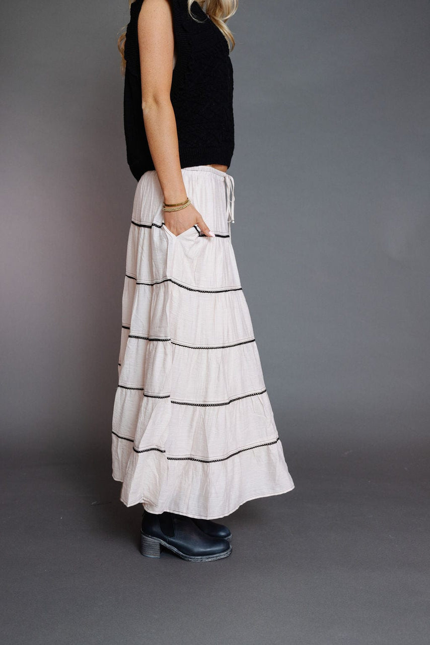 Astor Tiered Skirt in Mute Pink