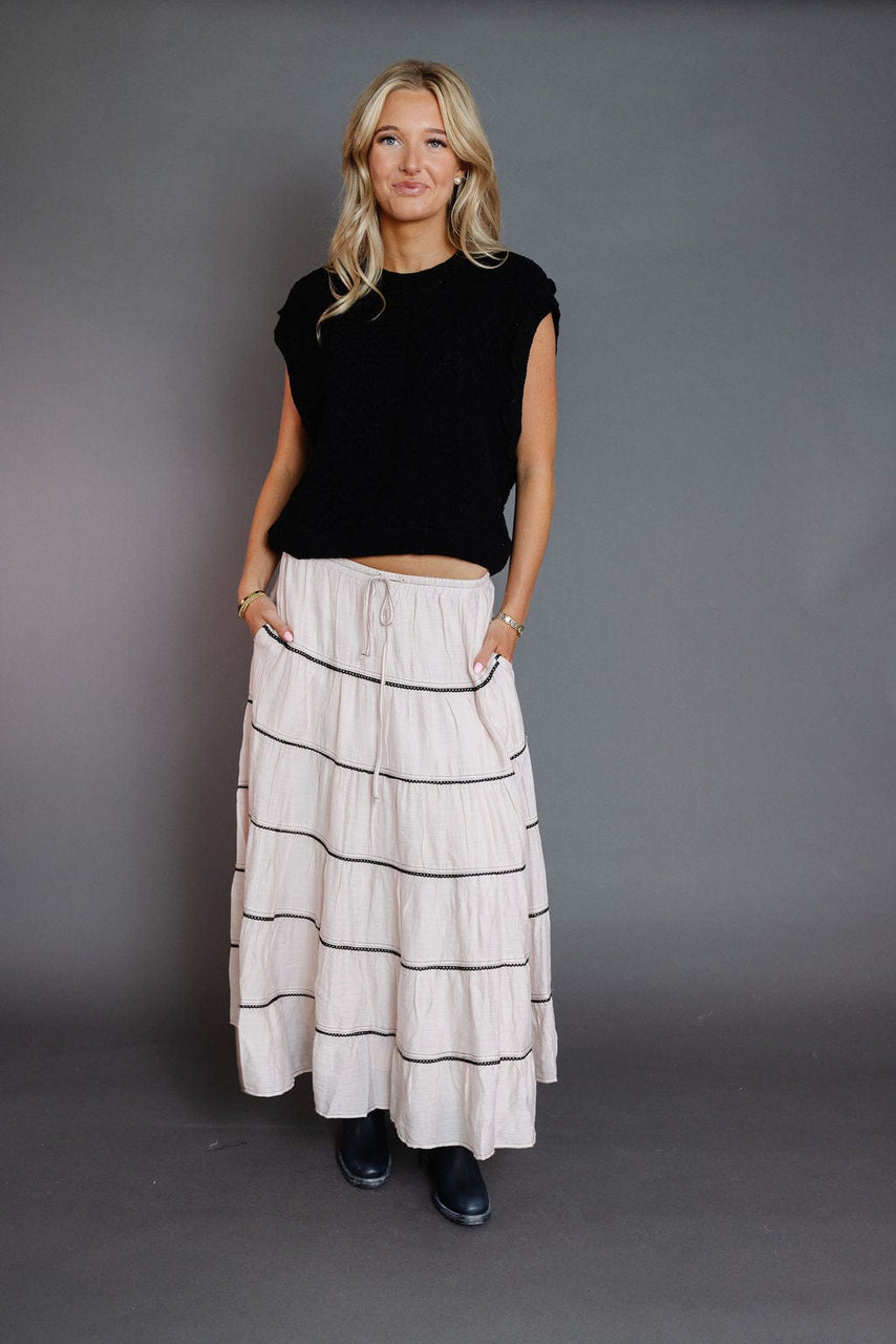 Astor Tiered Skirt in Mute Pink