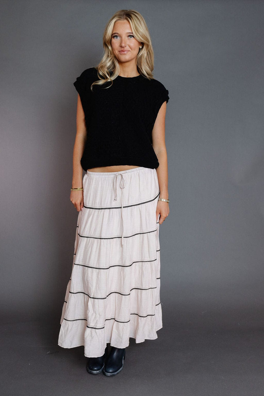 Astor Tiered Skirt in Mute Pink