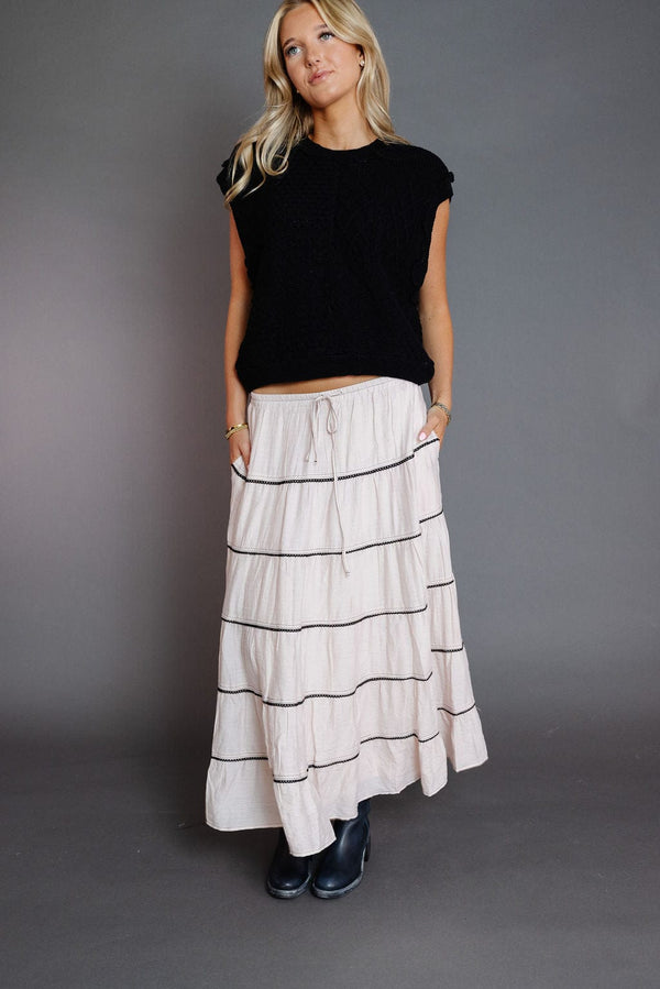 Astor Tiered Skirt in Mute Pink