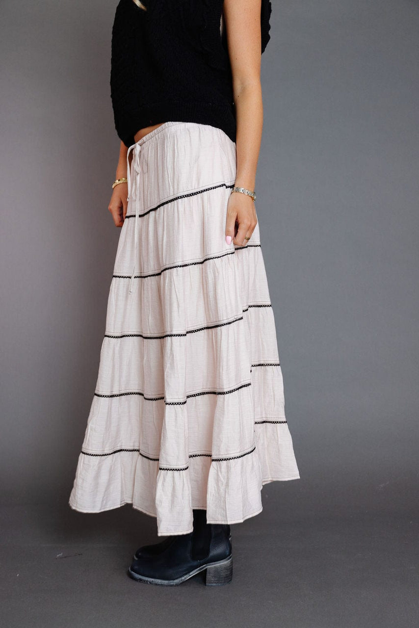 Astor Tiered Skirt in Mute Pink