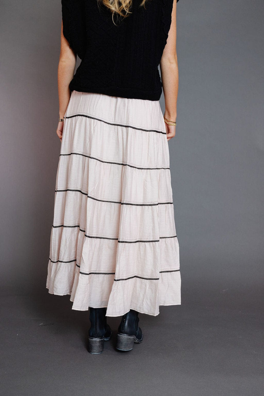 Astor Tiered Skirt in Mute Pink