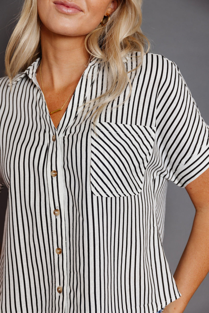 Griffin Blouse in ivory/Black