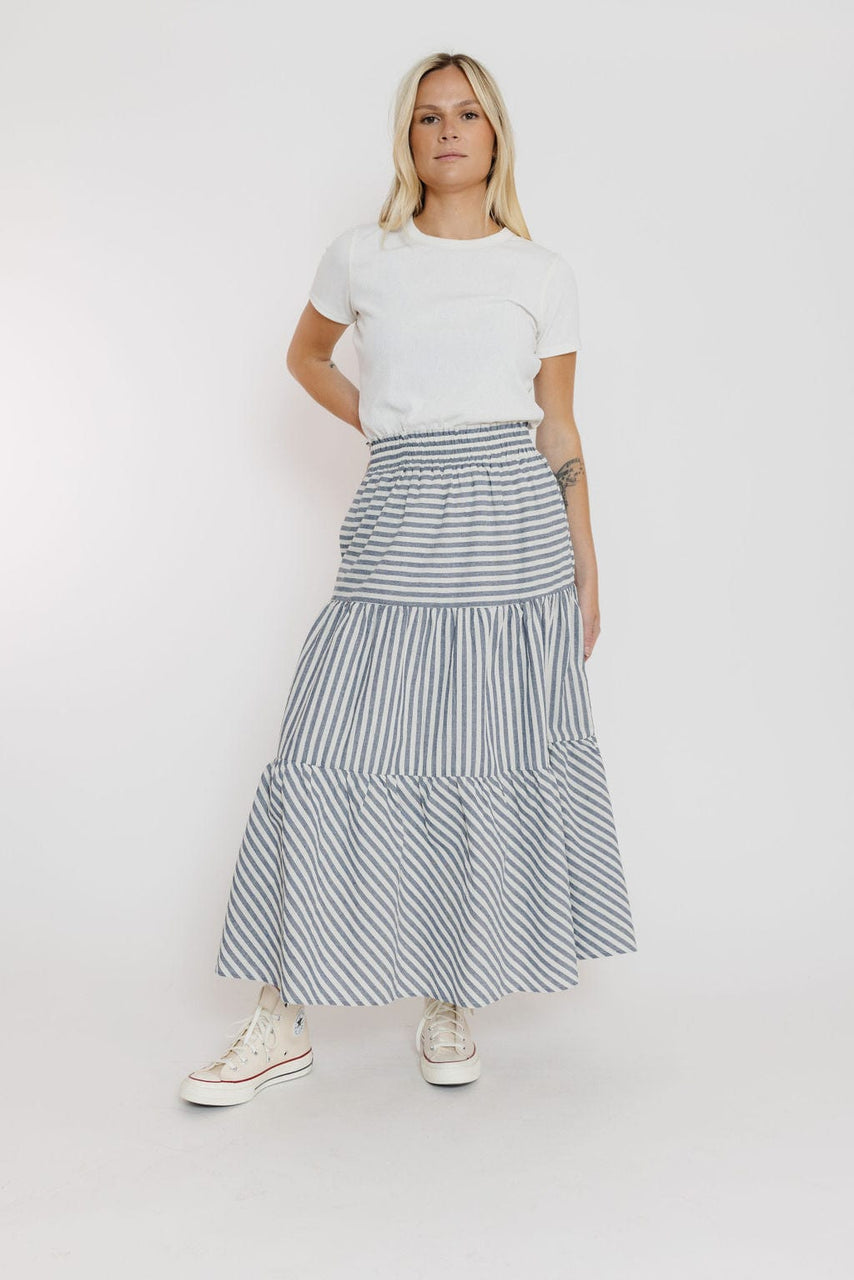 Nara Skirt in White/Navy