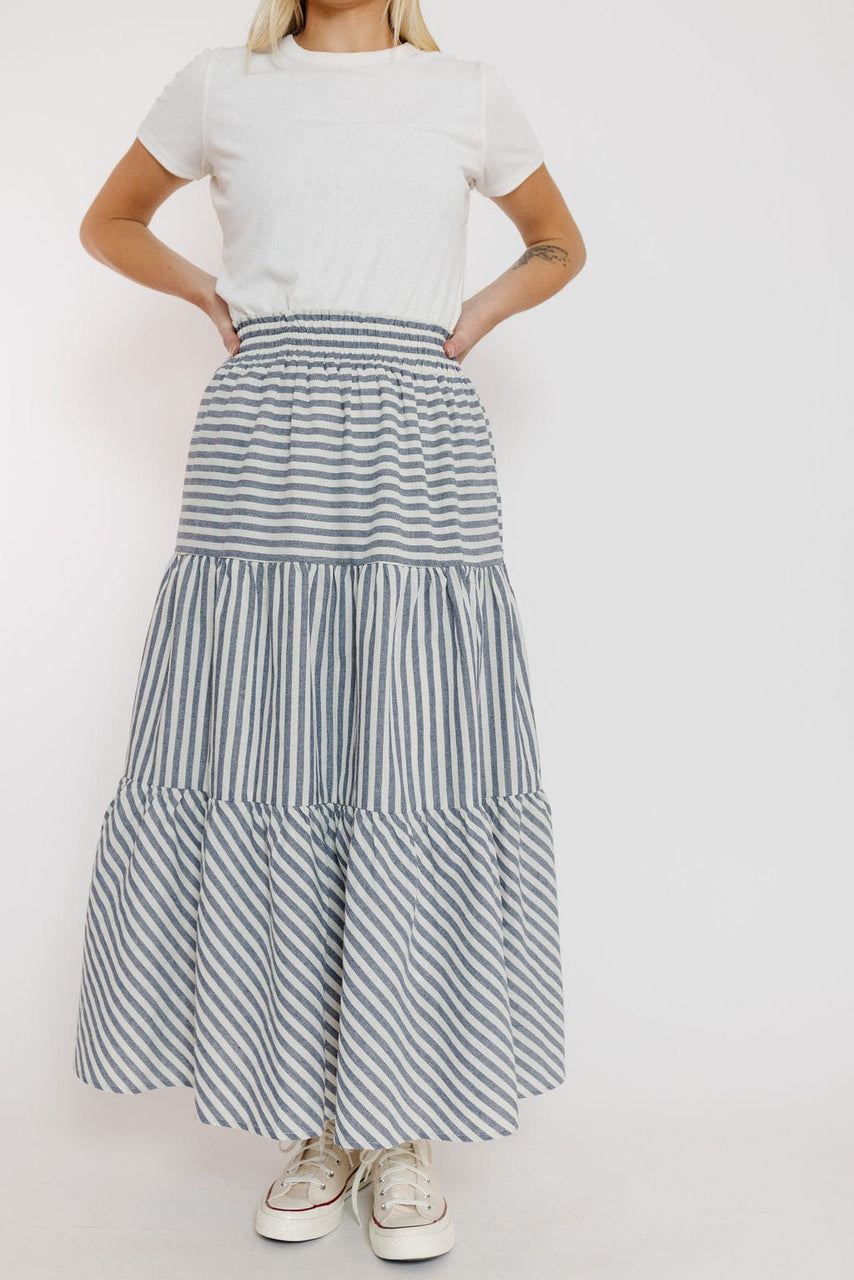 Nara Skirt in White/Navy