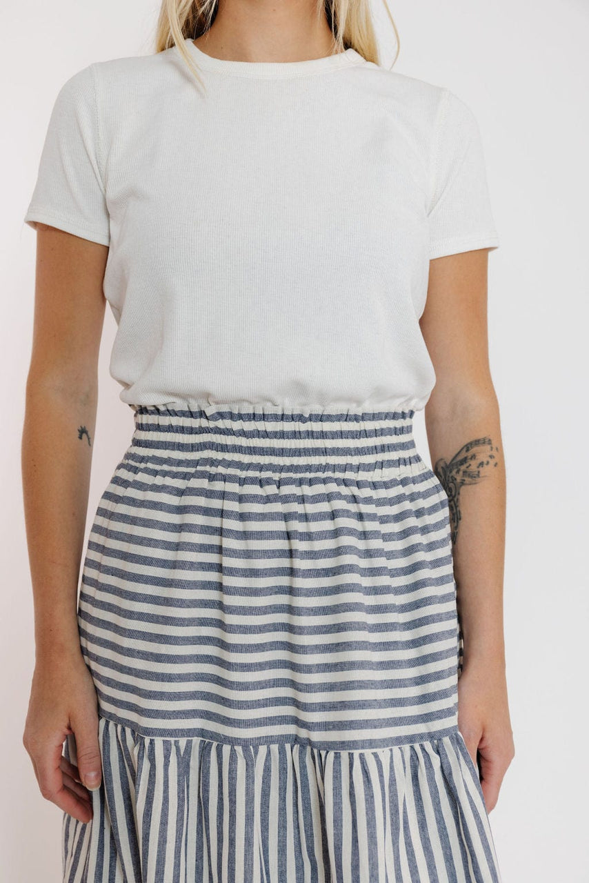Nara Skirt in White/Navy