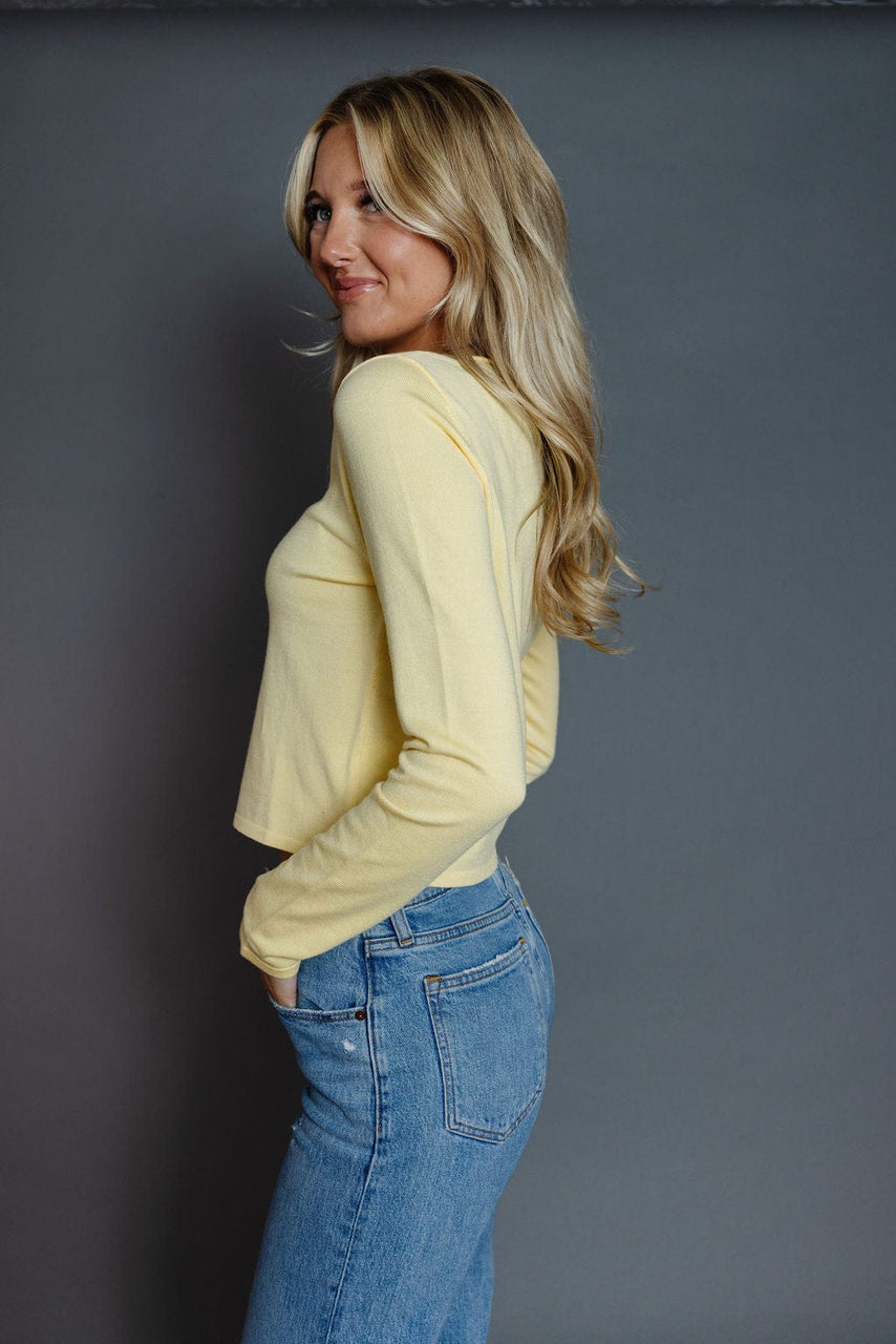 Shea Cardigan in Butter Yellow