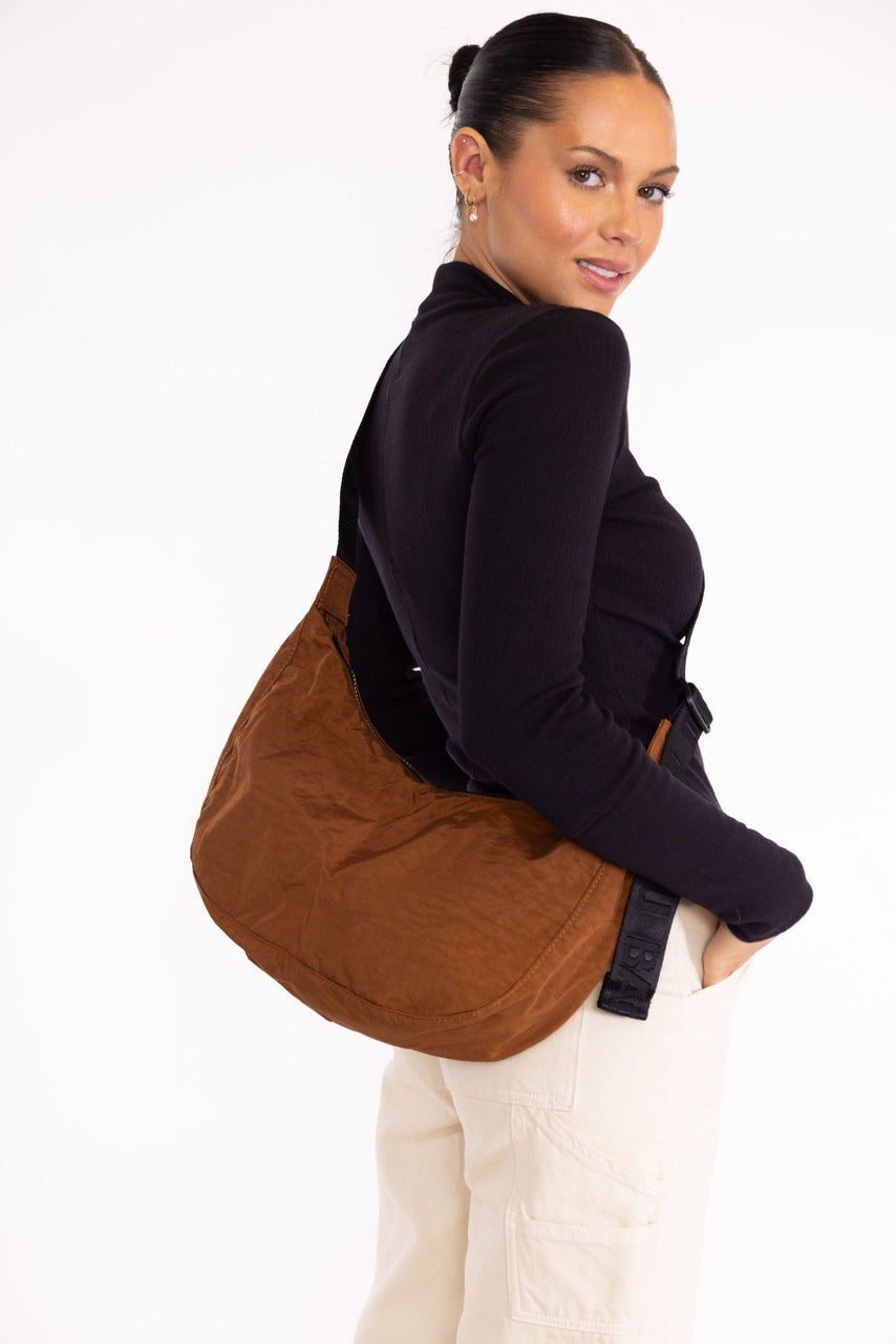 Baggu Medium Nylon Crescent Bag Brown