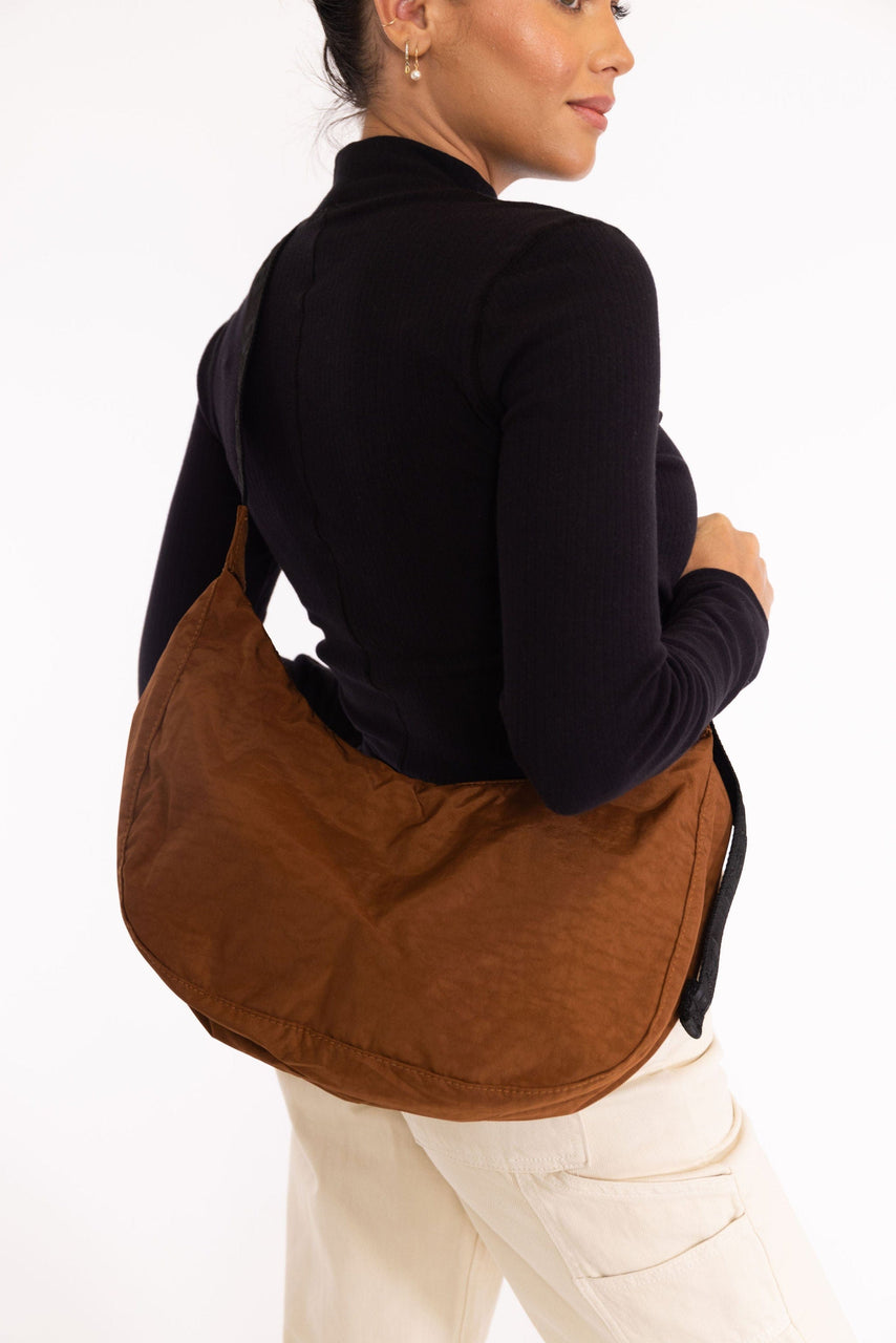 Baggu Medium Nylon Crescent Bag Brown