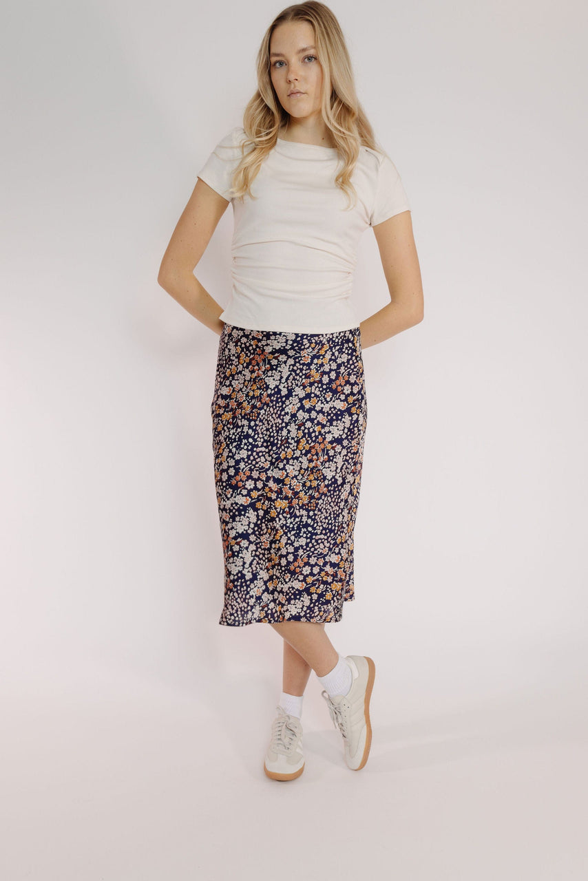 Brandy Skirt in Navy Floral