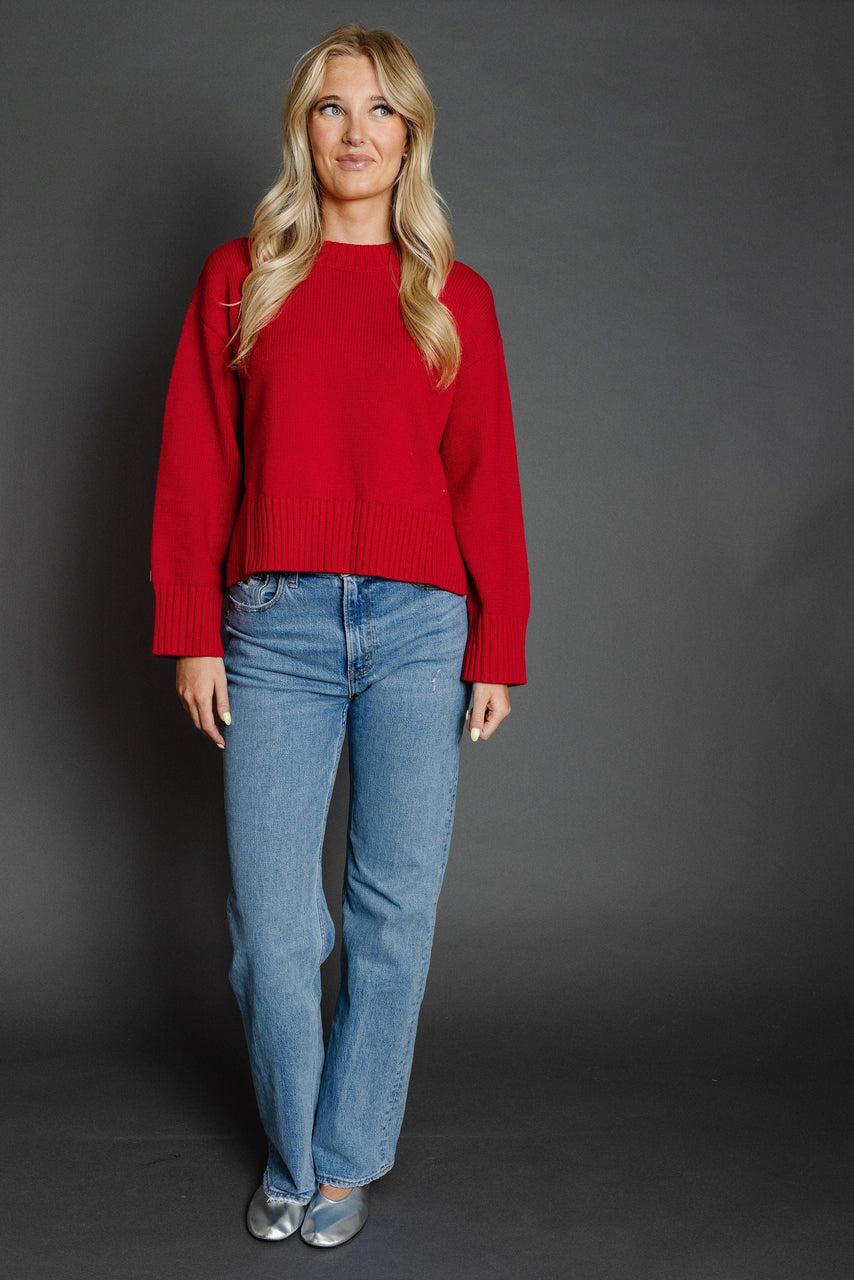 Asher Sweater in Cherry Red
