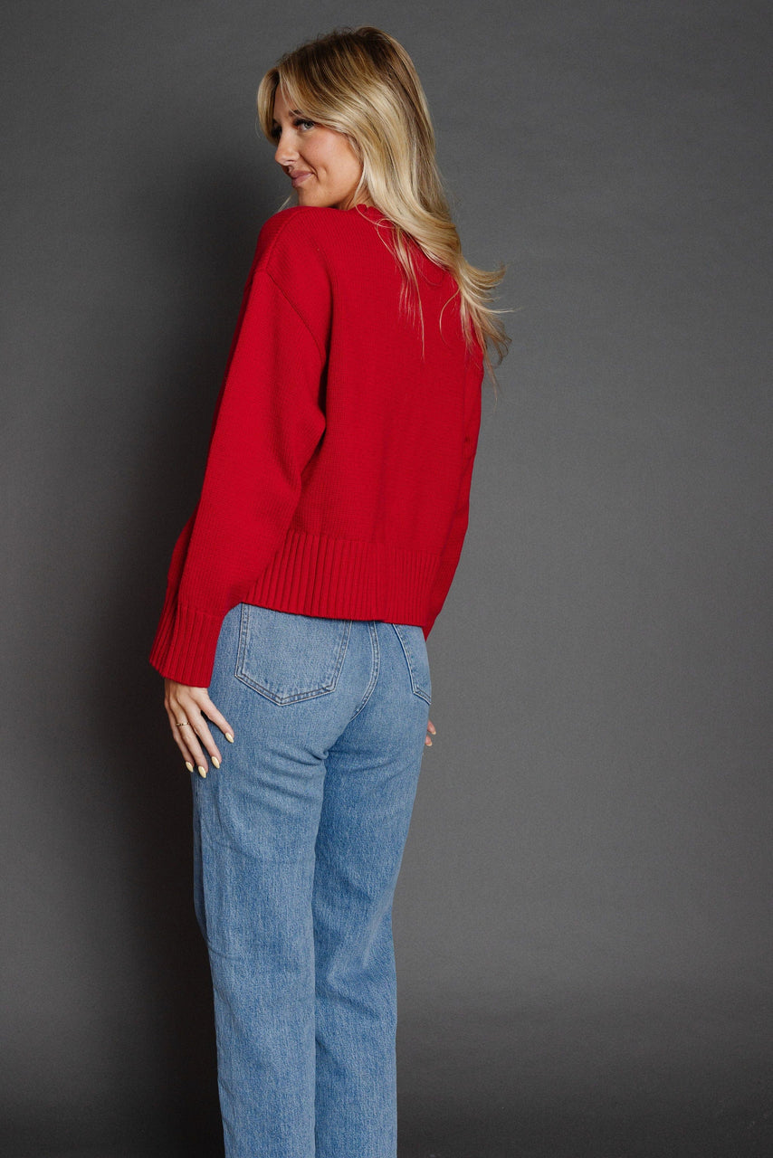 Asher Sweater in Cherry Red