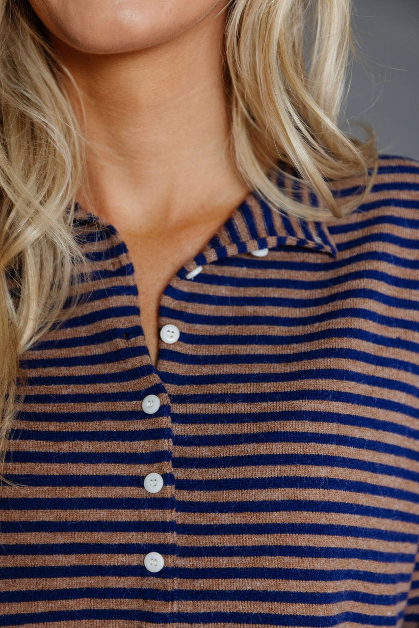Elisa Cardigan In Navy/Brown