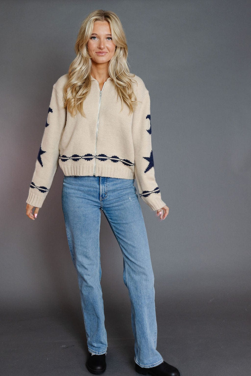 Emmy Sweater Jacket in Beige