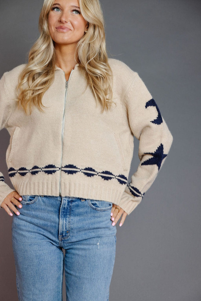 Emmy Sweater Jacket in Beige