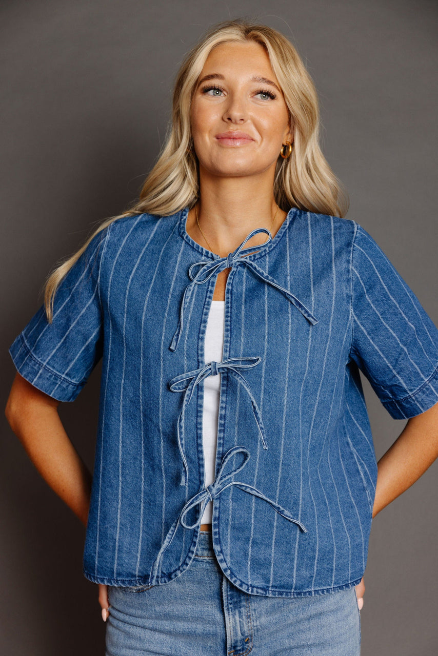 Maris Shirt in Denim/White