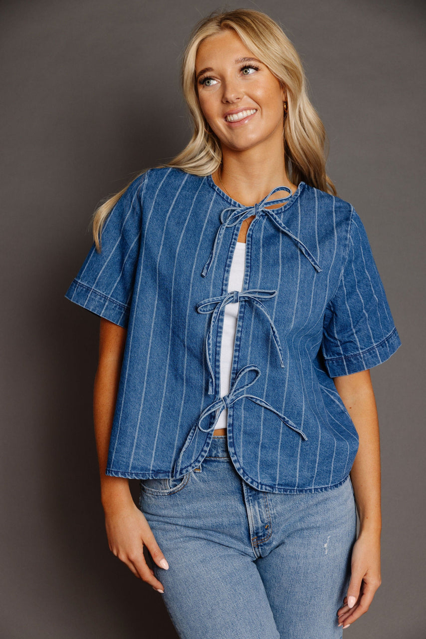 Maris Shirt in Denim/White